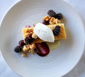 Dessert Brown Butter Gateau with Berries
